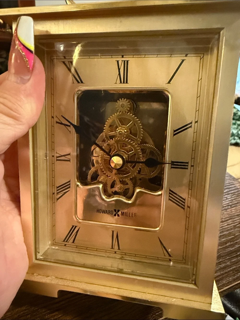 Howard Miller Gold Exposed Gear Mantel Clock